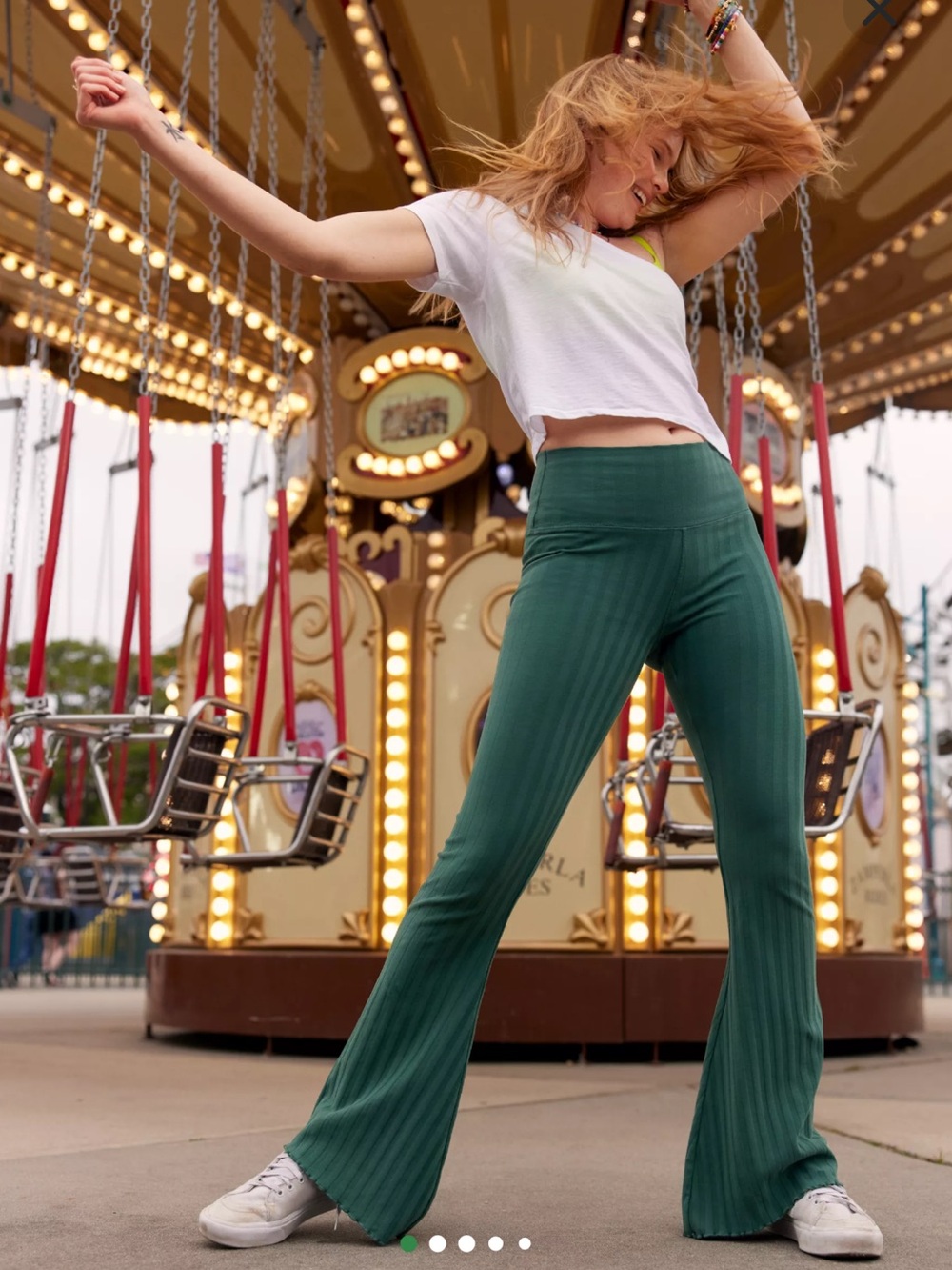 OFFLINE by Aerie OG Groove Flare Leggings in Sycamore Green Size Medium